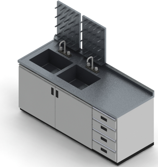 Gidsa - Mesas a muro con vitrina